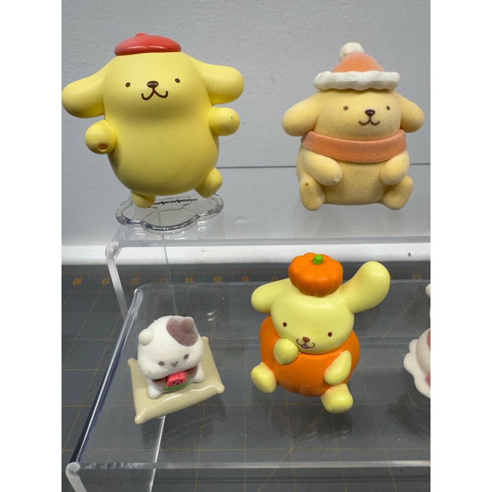 Sanrio Pompompurin Pom Pom Purin & Friends Figurine lot of 11 Pieces Cat Snowman - Picture 5 of 8